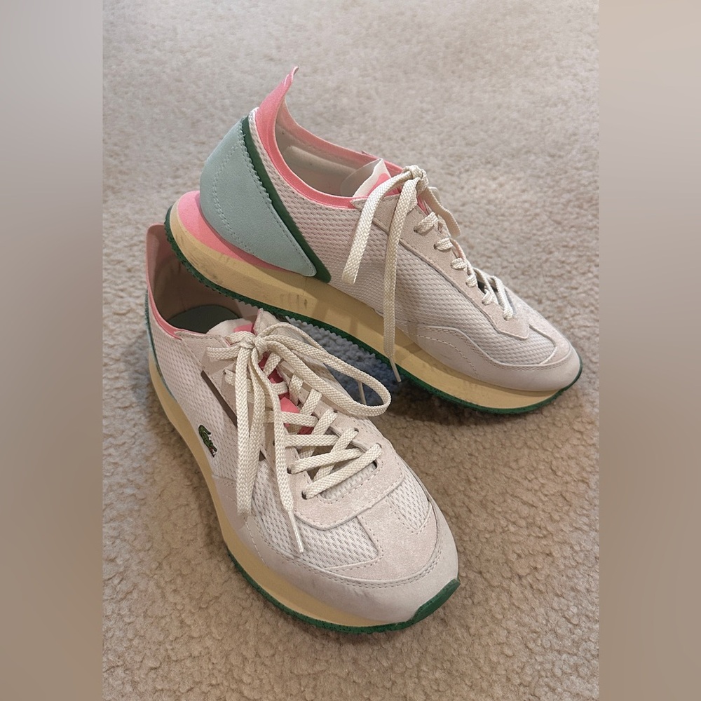 Lacoste Women's White and Pastel Sneakers